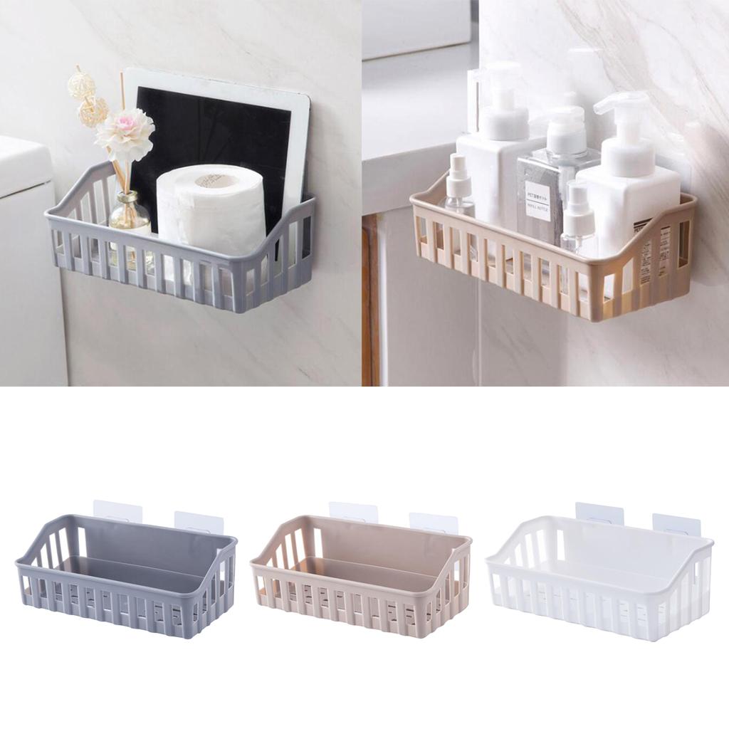 Kitchen Bathroom Wall Shower Shelf Storage Caddy Rack Self Adhesive Coffee
