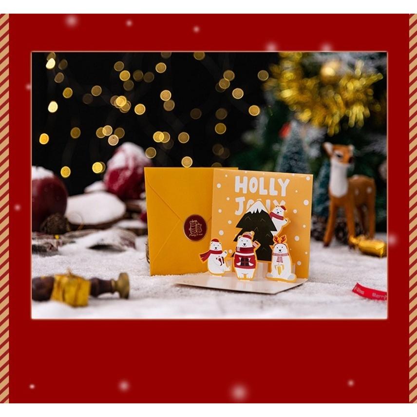 Thiệp giáng sinh 3D hình ông già Noel