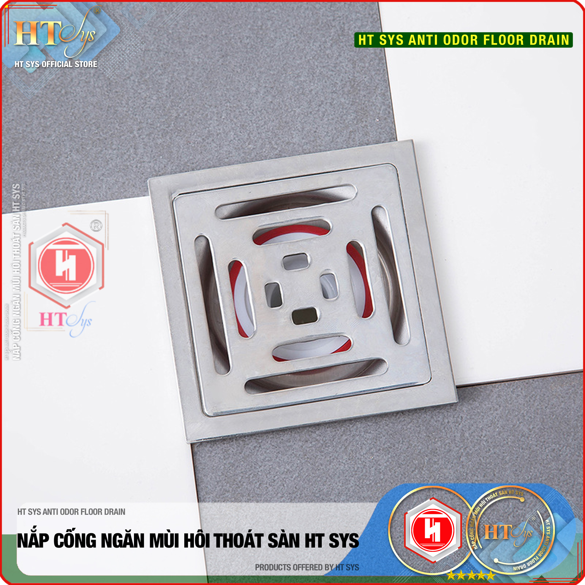 Phụ kiện ngăn mùi cống thoát nước nhà tắm - HT SYS - Ngăn mùi hôi - Ngăn nước trào ngược - Ngăn côn trùng xâm nhập