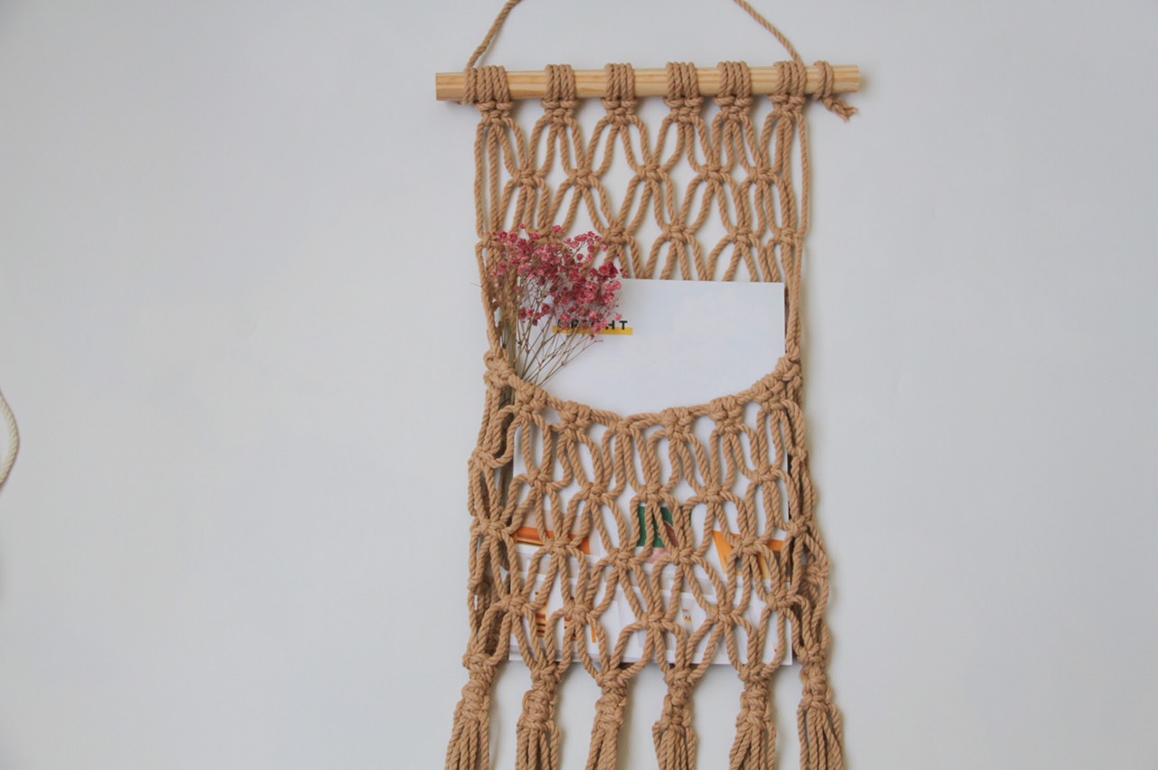 Túi Macrame treo tường tiện lợi TTM02 - Đựng đồ tiện dụng, lưu trữ đa năng, trang trí phòng khách, phòng ngủ.