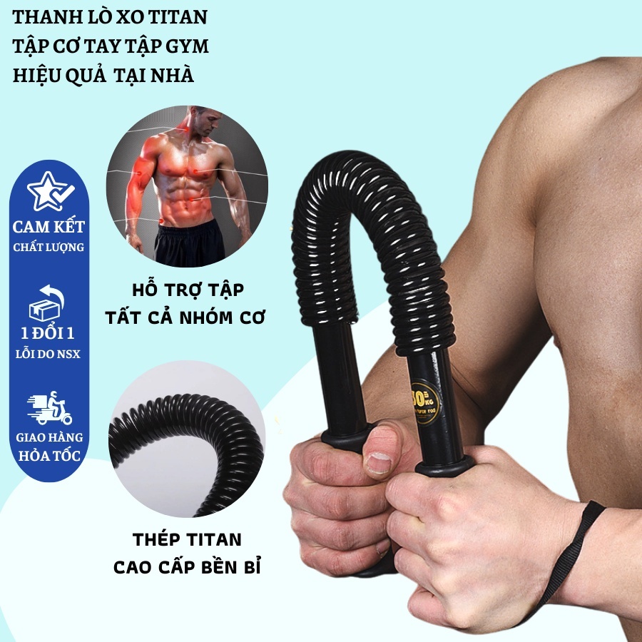 Combo gậy lò xo và kìm bóp tay - gậy bẻ lò xo 40kg, kìm bóp tay 60kg TẶNG 1 DÂY NHẢY LÕI THÉP - Chính Hãng dododios