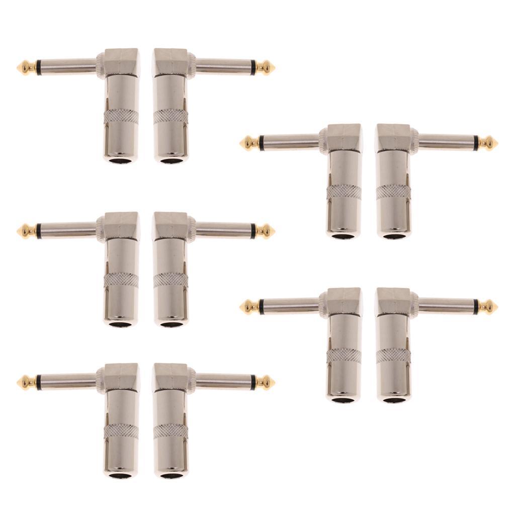 10 Pieces X6.35mm 3-pole Microphone Jack Male Plug Repair Replacement Solder Adapter