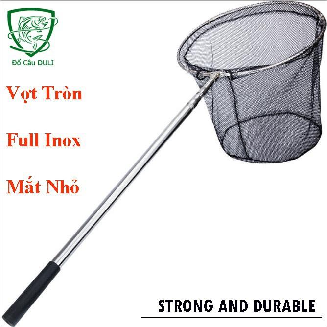 Vợt Cá Inox Vành Tròn Gấp Gọn Mắt Lưới Nhỏ Chuyên Vớt Cá To Cá Bé KK-4