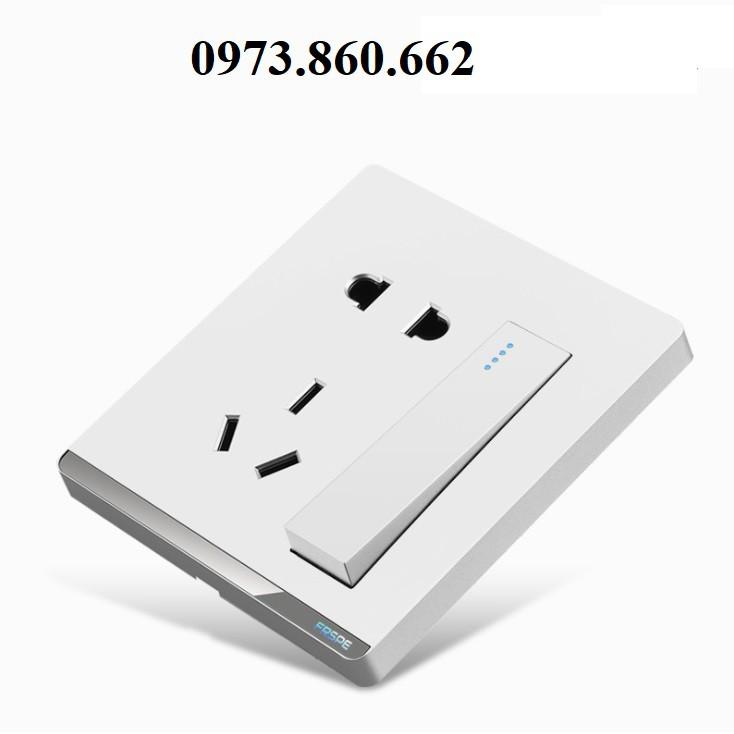 Ổ cắm công tắc trắng sữa cao cấp