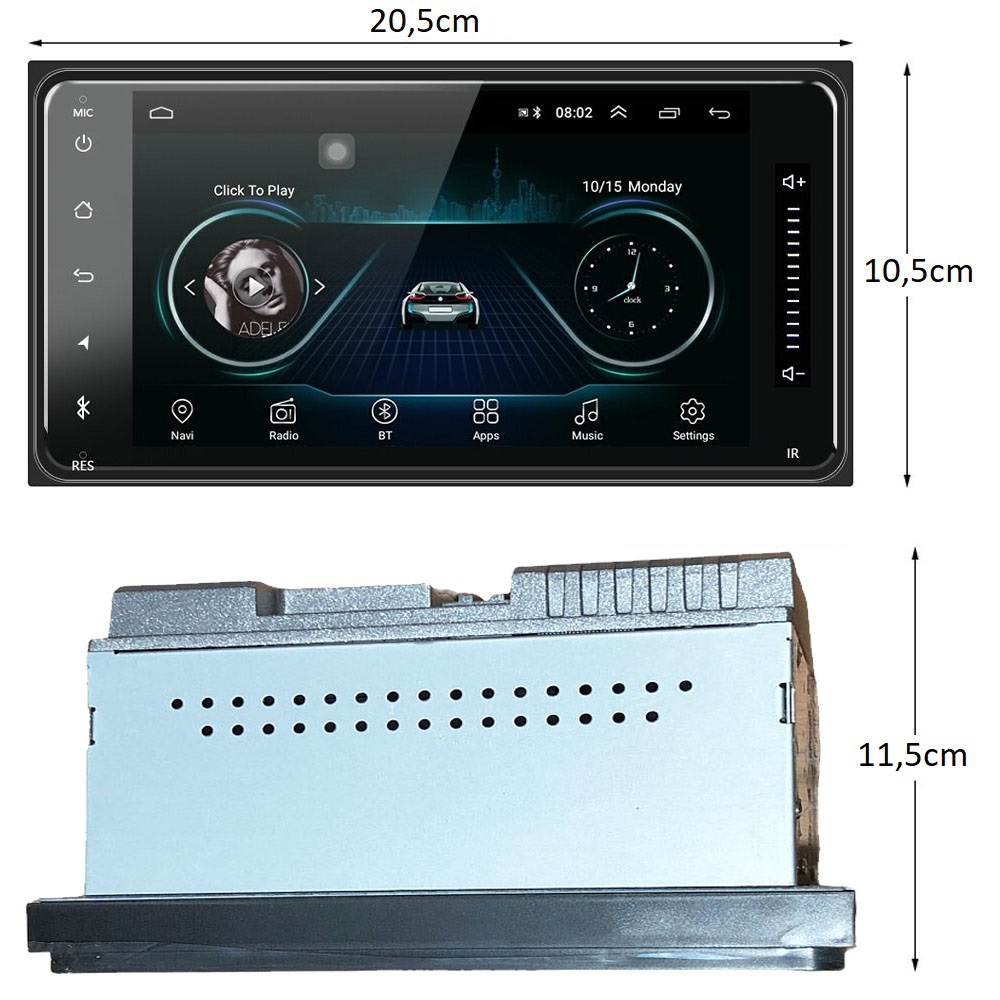 Màn Hình Android 8.1 Cảm Ứng 7 Inch Bluetooth GPS Wifi Dành Cho Xe Toyota