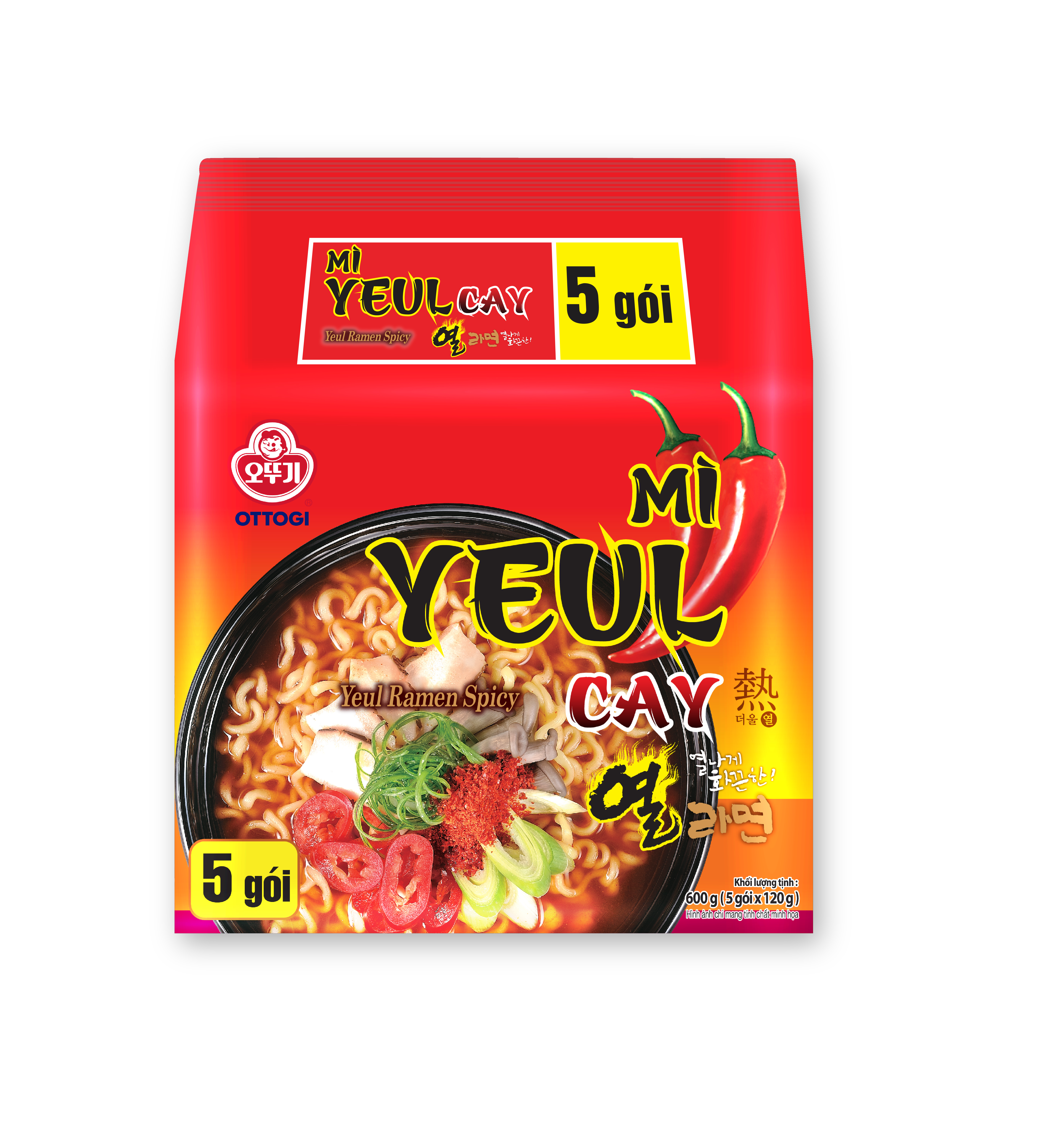 Lốc 5 Gói Mì Yeul Cay Ottogivn (5x120g)