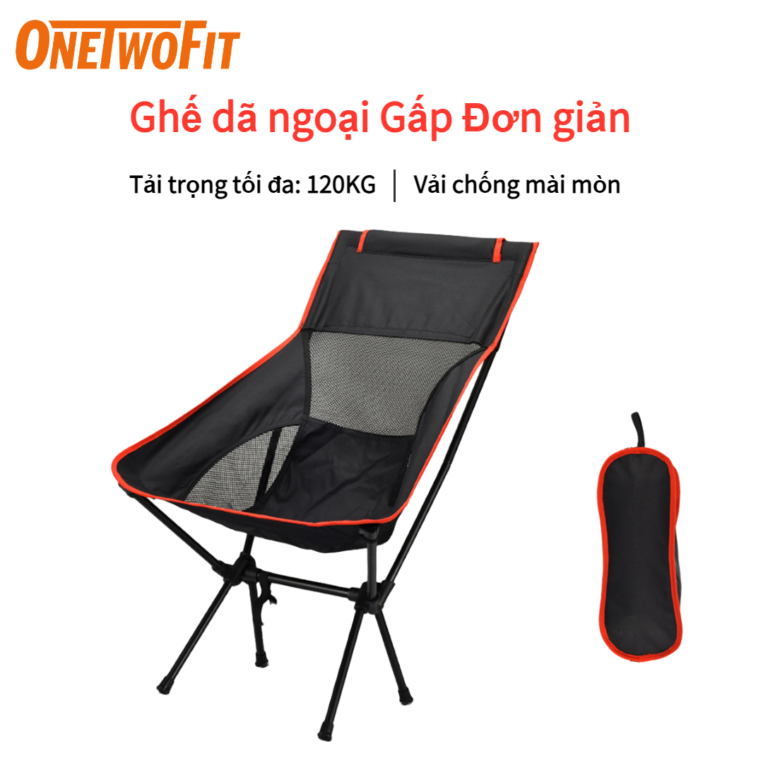 OneTwoFit Siêu nhẹ Ghế thư giãn Câu cá Di động Gấp Ngoài trời Hợp kim nhôm Lười biếng Ghế dã ngoại Gấp Đơn giản