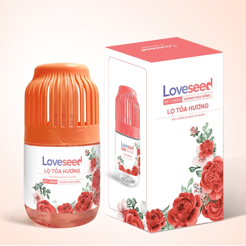 Lọ tỏa hương Loveseed hương thơm tự nhiên dễ chịu khử mùi sáp thơm phòng thế hệ mới 60 ngày - Dung tích 200ml