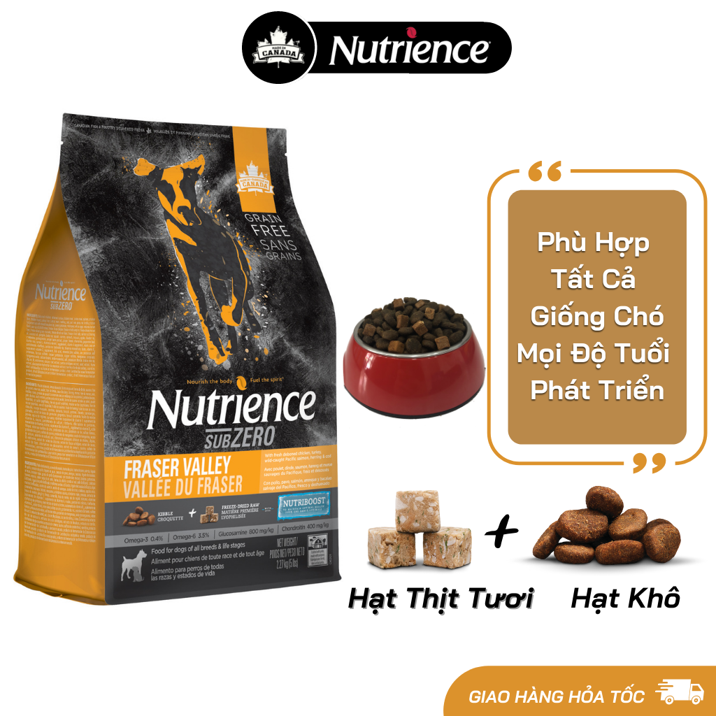 Thức Ăn Hạt Cho Chó Corgi Nutrience Subzero Bao 2,27kg - Thịt Gà Tây, Cá Hồi, Rau Củ Quả &amp; Trái Cây Tự Nhiên