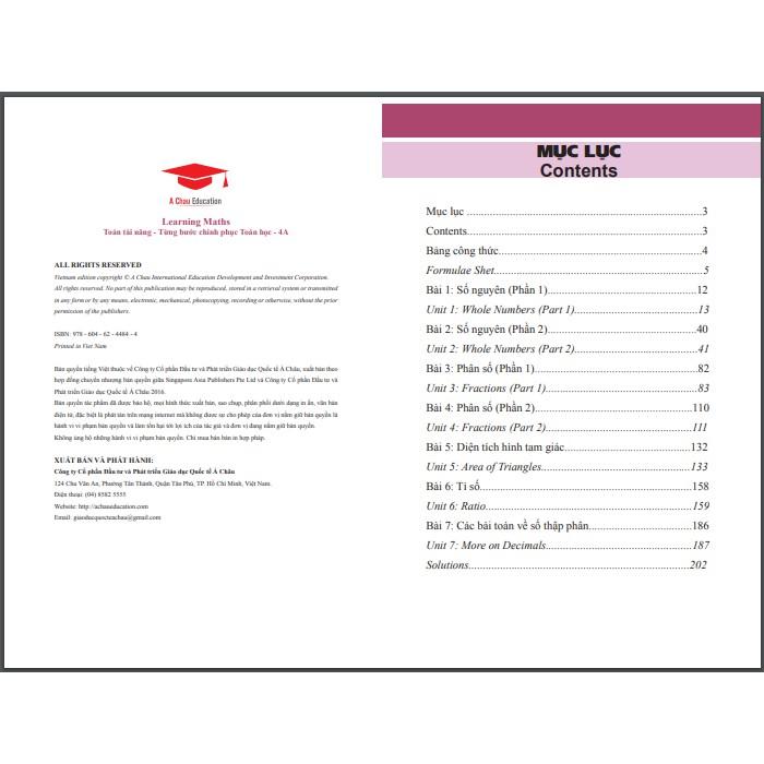 Sách Toán Tài năng 4, Toán lớp 4