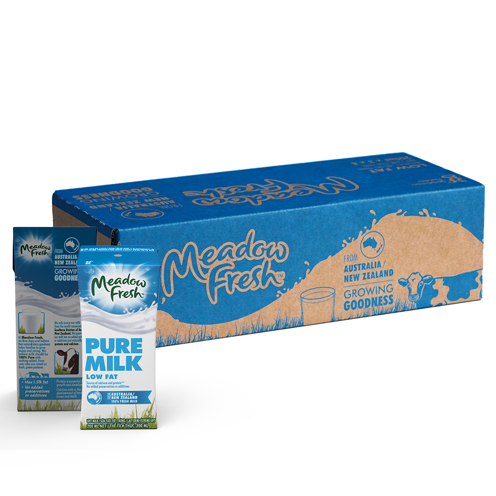 Thùng 24 Hộp Sữa Tươi Ít Béo Meadow Fresh