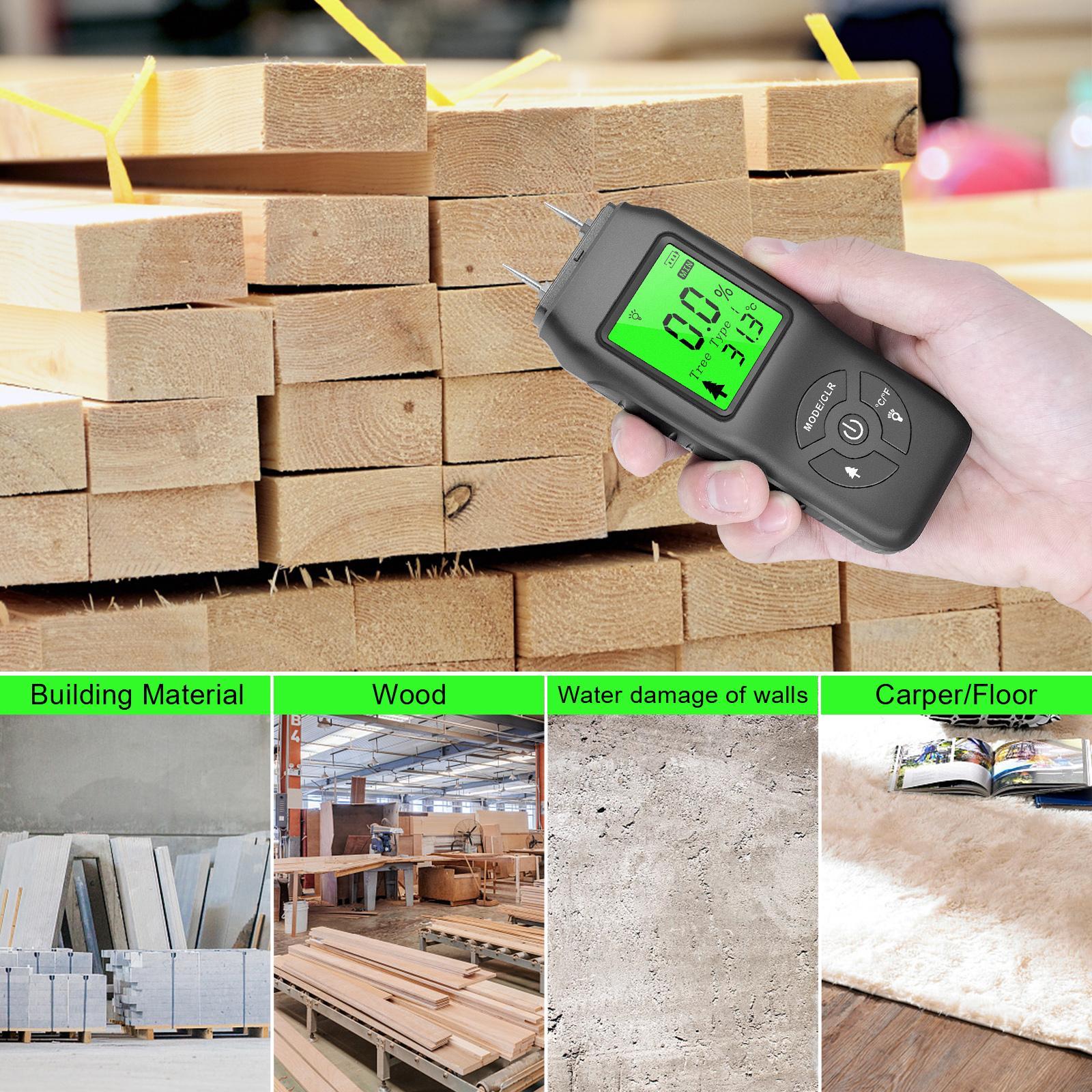 Máy Dò Độ Ẩm Kỹ Thuật Số Cầm Tay Màn Hình Lcd Có Đèn Nền Dò Rò Rỉ Nước Chính Xác
