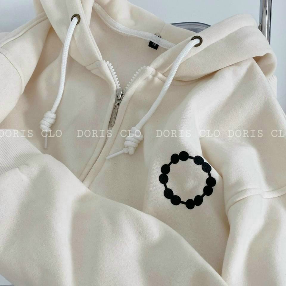 Áo khoác Nỉ - Hoodie Khóa Kéo Zip Có Nón Mũ Logo Chữ - Form Rộng Unisex Cặp Nam Nữ Hàn Quốc Đẹp - Chống Nắng Thu Đông