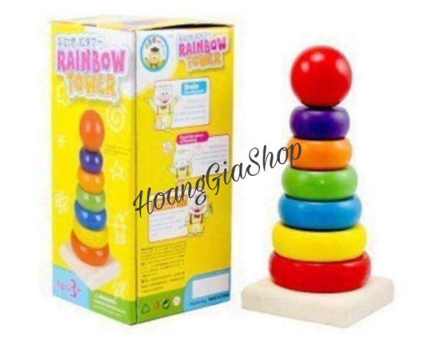 Xếp chồng - Tháp màu mini bằng gỗ