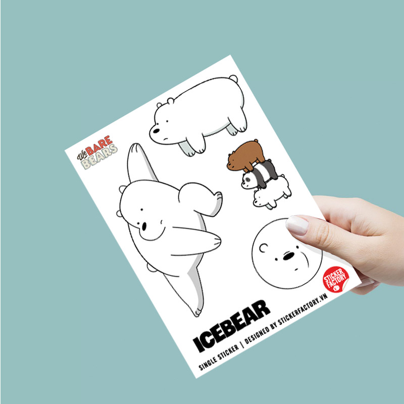 Gấu Trắng Icebear - Single Sticker hình dán lẻ We Bare Bears