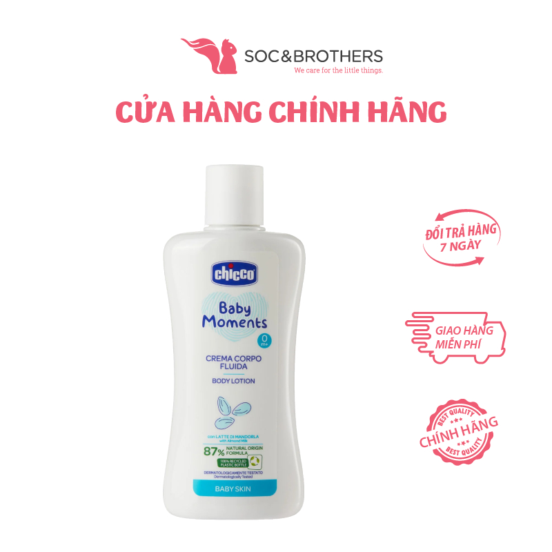 Sữa dưỡng ẩm chiết xuất hạnh nhân Chicco 0M+ 200ml