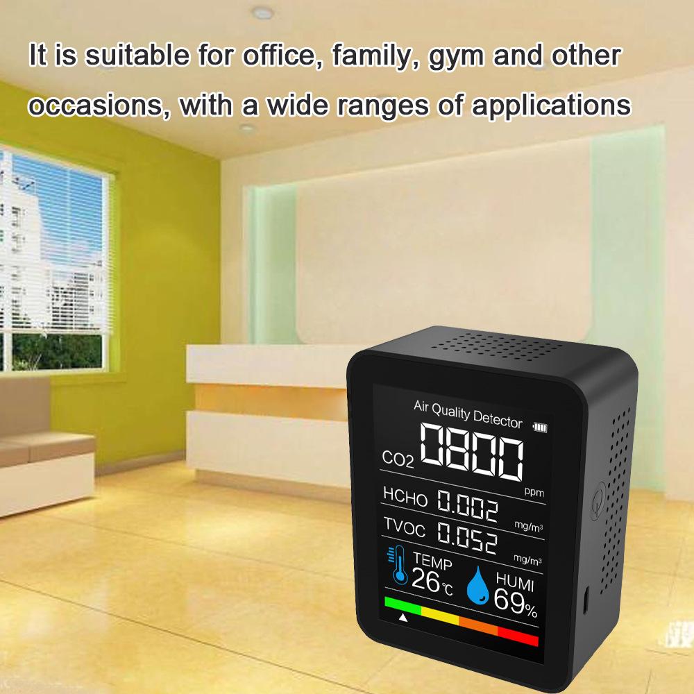 Portable CO2 Detector Air Quality Detector Intelligent Air Detector Temperature And Humidity Sensors Tester Carbon