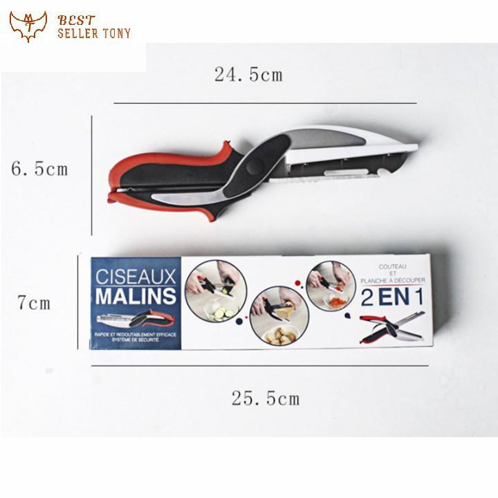 Kéo cắt rau củ nhà bếp cao cấp 2in1 2019