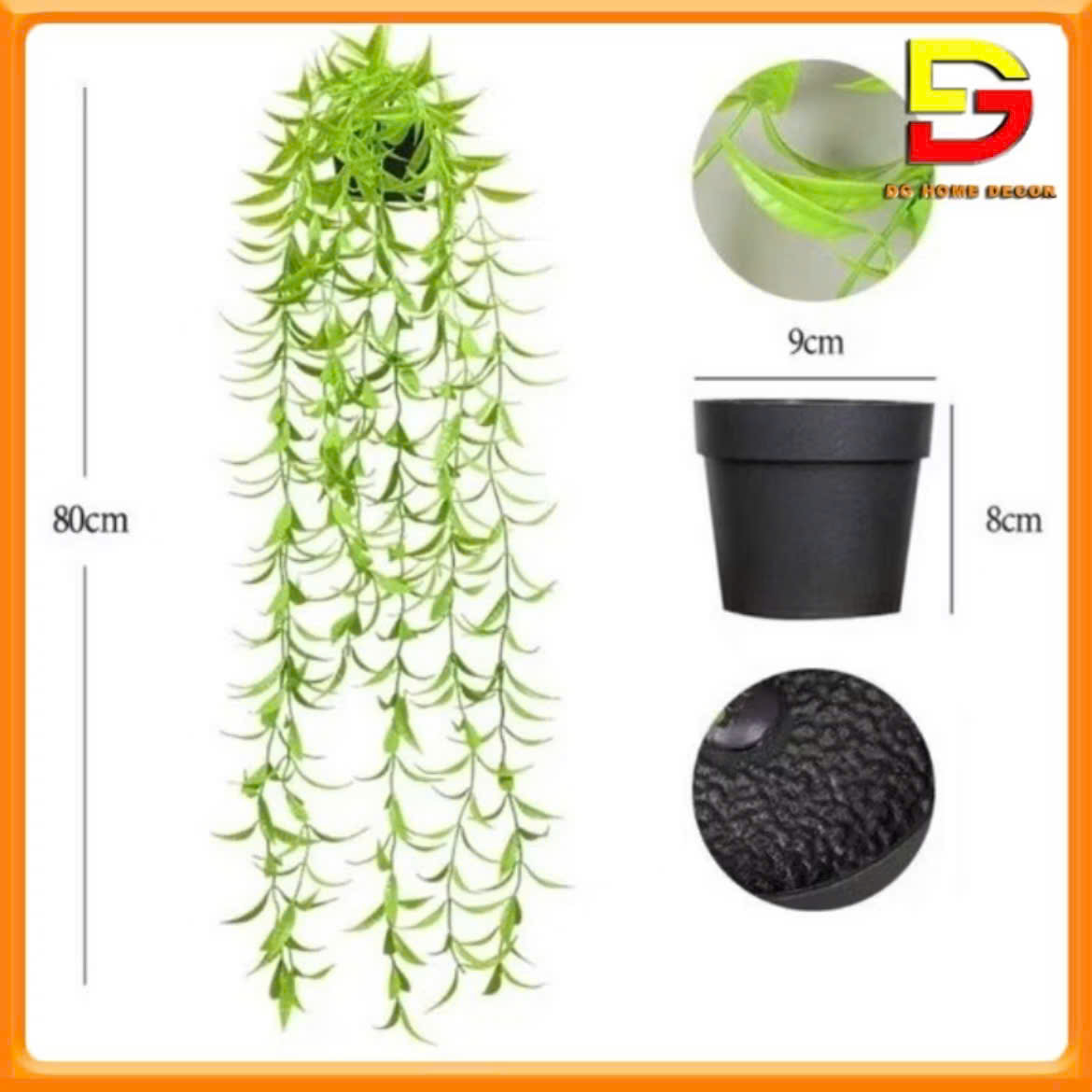 Giỏ Lá Nhựa Giả Treo Tường Cây Giả Decor Trang Trí Nhà Cửa Cửa Hàng Văn Phòng DG-207