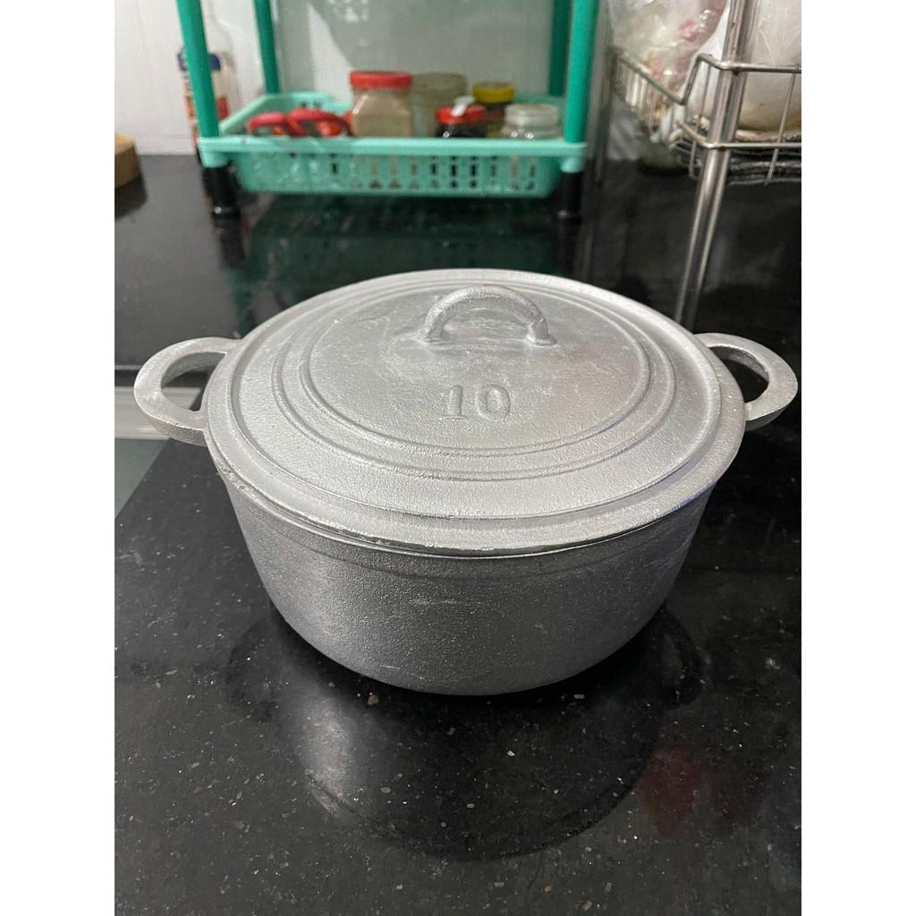 Nồi Gang Đúc Nguyên Khối Cao Cấp Đủ Size Từ 20cm 22cm 24cm 26cm 28cm 30cm