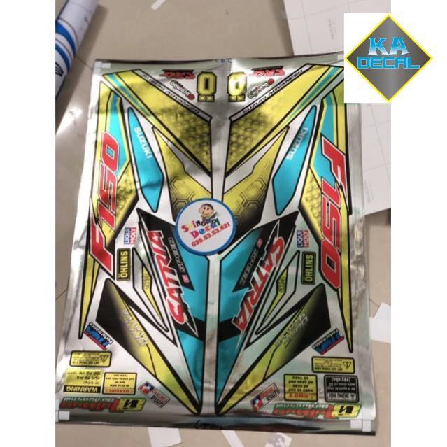 Tem rời Satria fi vàng xanh Crom cao cấp