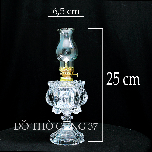 [ Cao 25 cm ] ĐÈN DẦU LƯU LY THỦY TINH CHÂN CAO