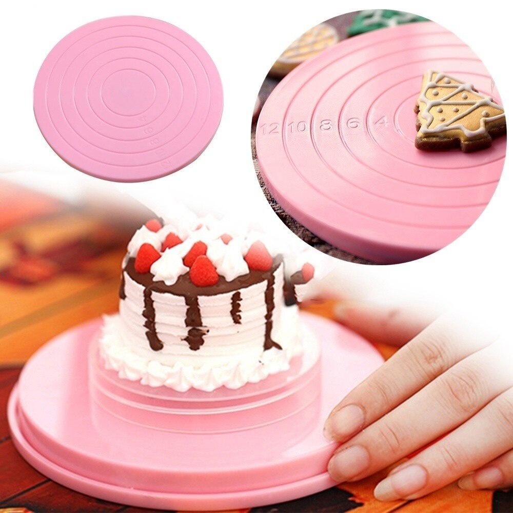 Bàn Xoay Nhựa Làm Bánh Kem Mini Vẽ Trang Trí Bánh Kem Mini, Bánh Quy Cookie