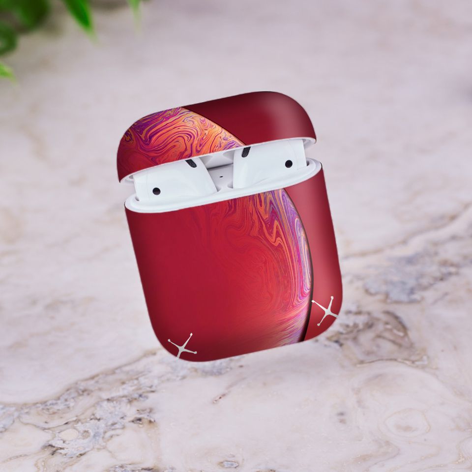 Miếng dán skin chống bẩn cho tai nghe AirPods in hình nền iP X - NeniPX005 (bản không dây 1 và 2