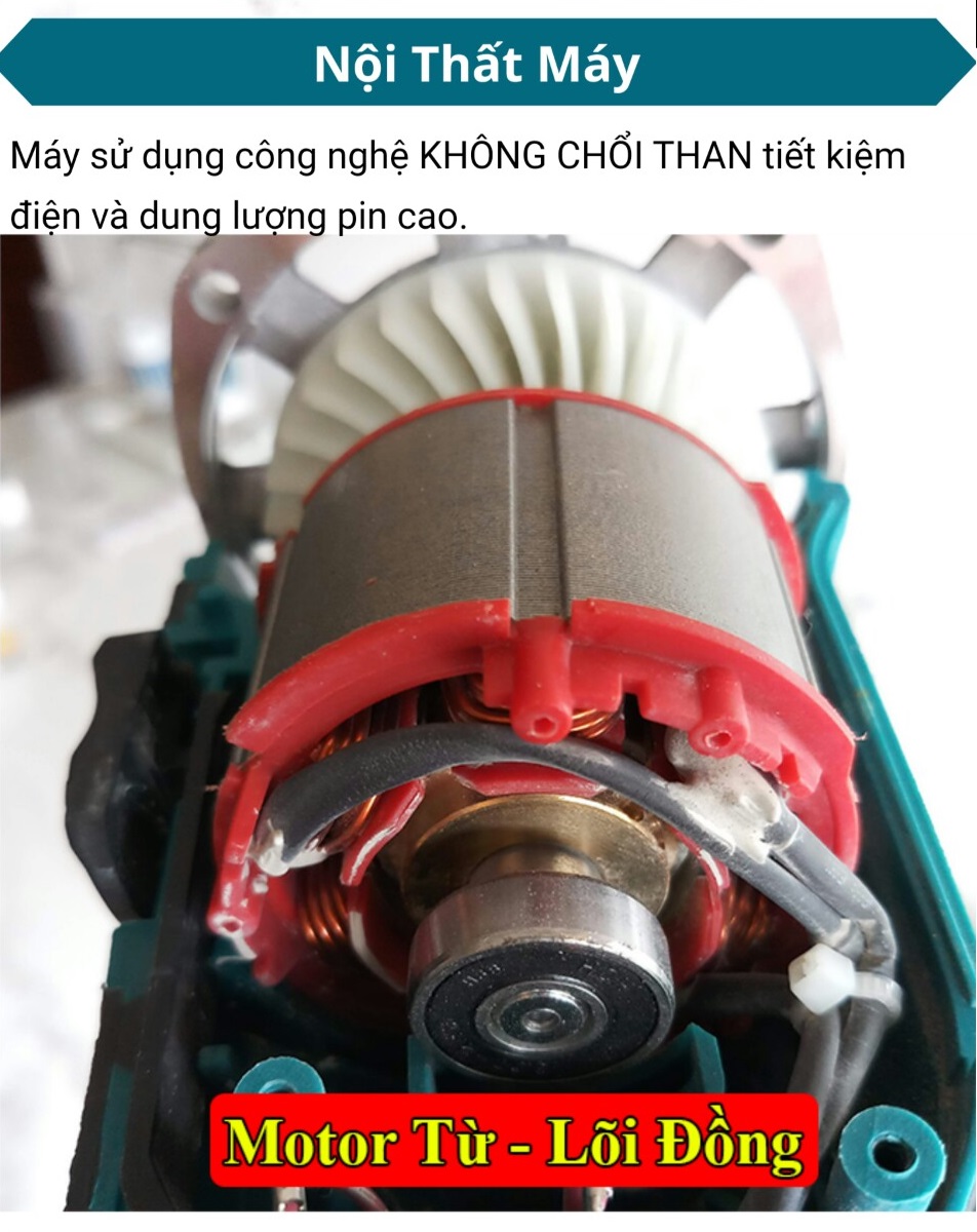 Thân máy mài dùng chân pin phổ thông, không chổi than, 100% lõi đồng