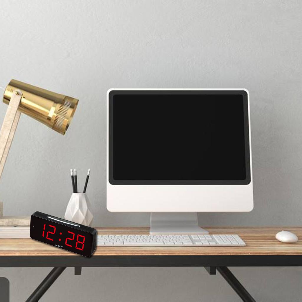 Large LED Display Electronic Desk Clock Digital Alarm Clock EU Plug