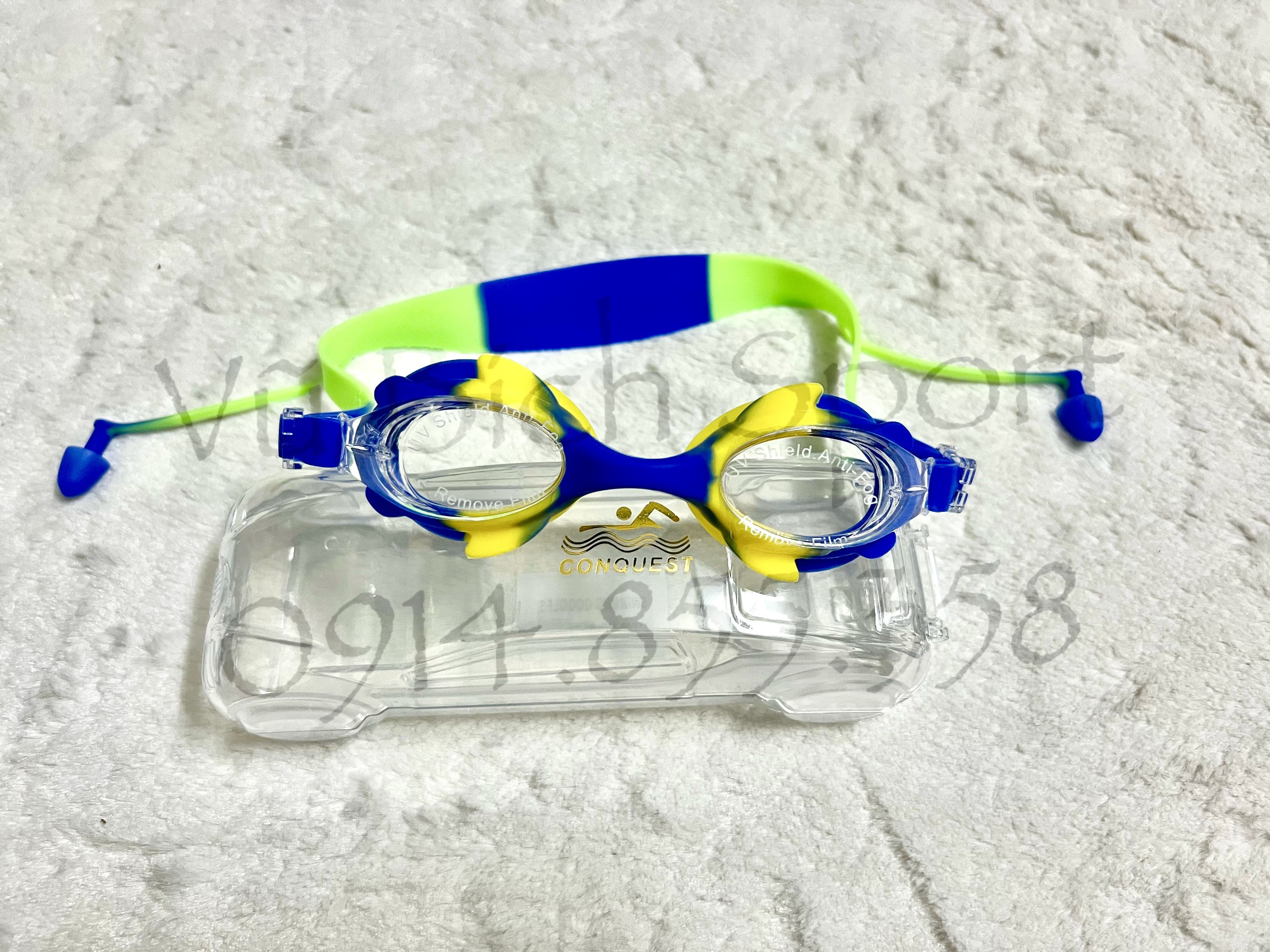 Kính Bơi CQ Mã BL15 cho bé chống UV 100% + kèm nhét tai bơi liền dây cực xịn