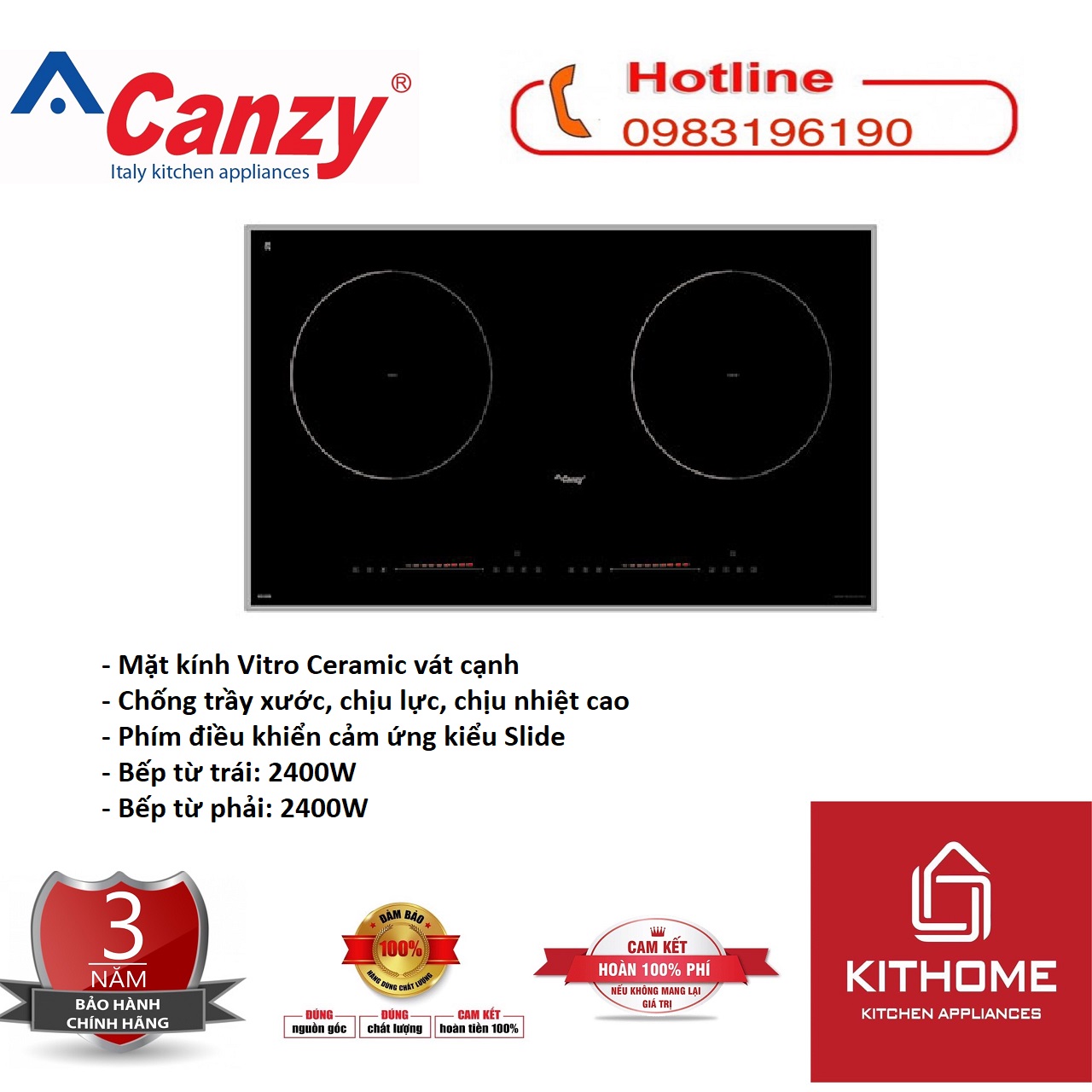 Bếp điện từ CANZY CZ I89 - Hàng nhập khẩu chính hãng