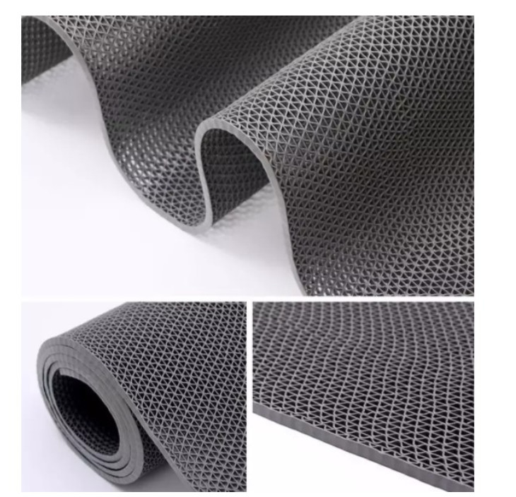 Thảm nhựa chống trơn trượt khổ 90cm màu xám sử dụng lót sàn xe, khu vực dầu mỡ, dễ trơn trượt, hồ bơi, toilet, sân ướt - 0.9mx3.5m