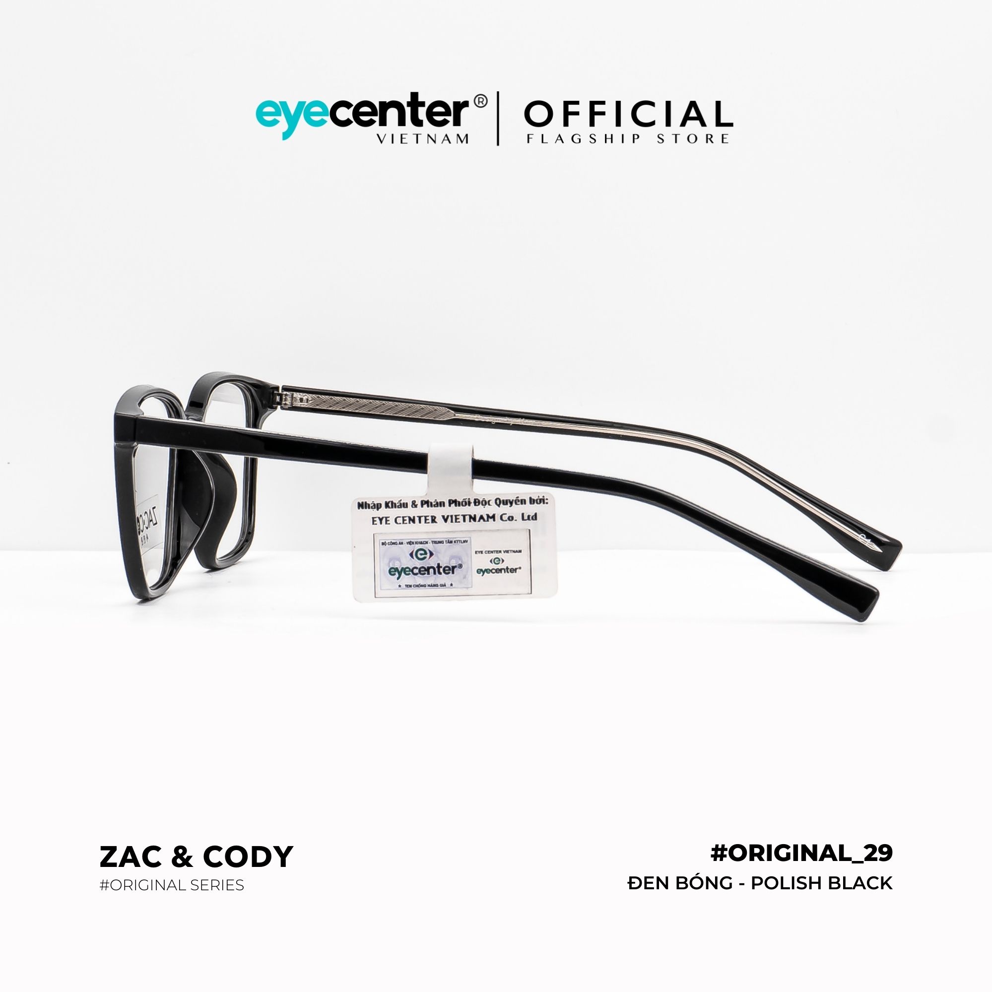 Gọng kính cận nam nữ chính hãng ZAC & CODY B29-S lõi thép chống gãy nhập khẩu by Eye Center Vietnam