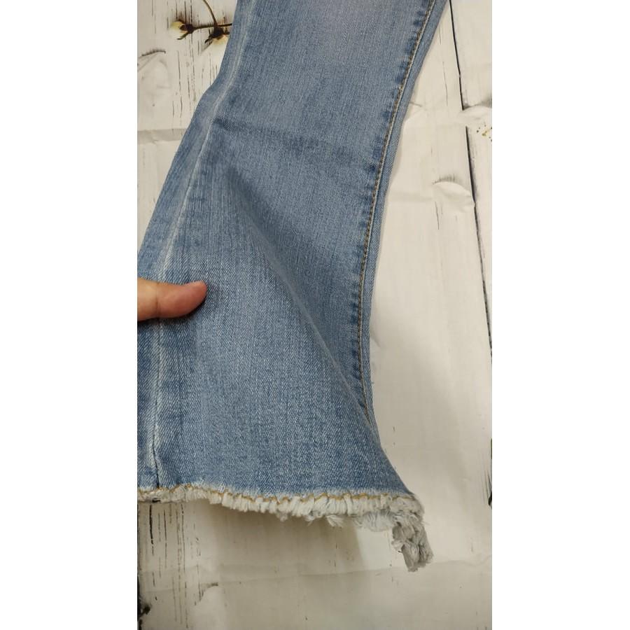 QUẦN JEANS XANH NHẠT NỮ ỐNG LOE