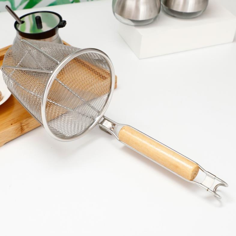 Dụng cụ nhúng phở, bún inox cán gỗ tiện dụng