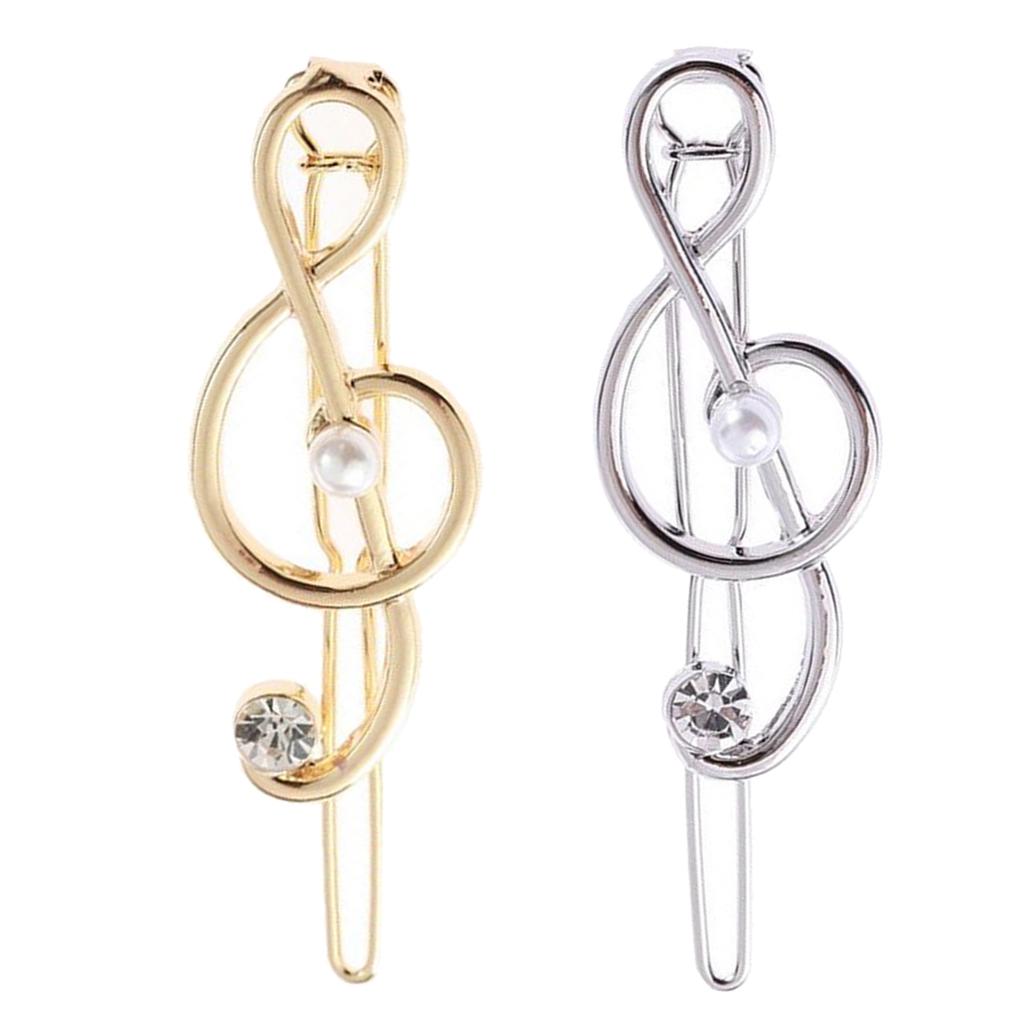 4Pack Hairpin Clip Note Crystal Pearl Hair Snap Clamp Girls Hair Accessories