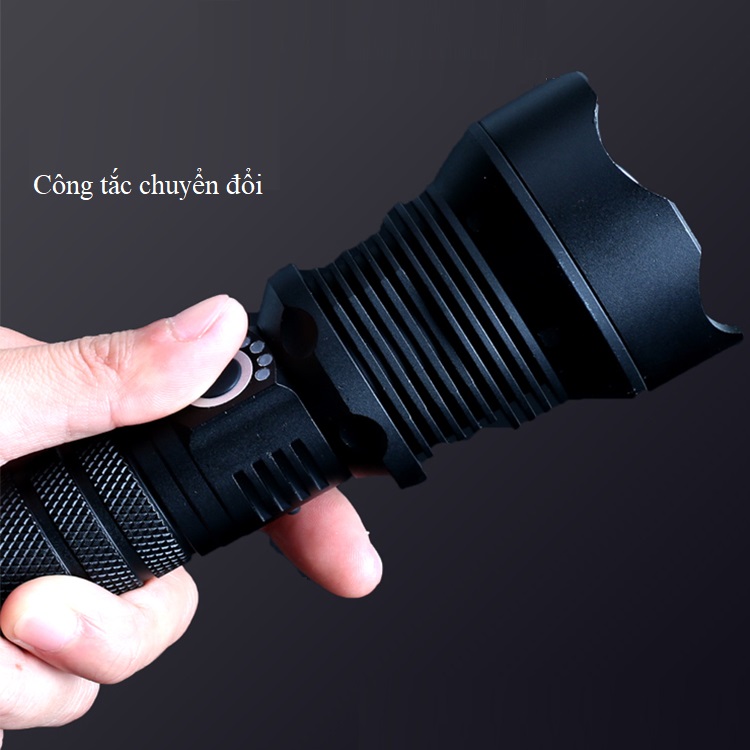 Đèn pin cầm tay cao cấp siêu sáng XHP70 sử dụng bóng đèn led CREE XHP70( Tặng kèm pin mini bóp tay )