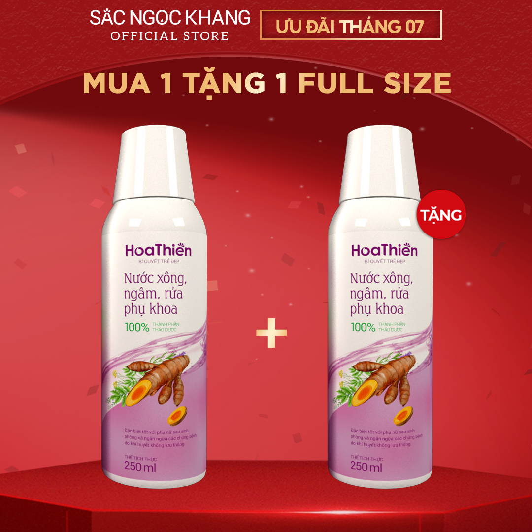 Nước xông, ngâm, rửa phụ khoa Hoa Thiên 250ml làm sạch vi khuẩn nấm ngứa, khử mùi hôi, phòng ngừa các biến chứng hậu sản sau sinh cho chị em.