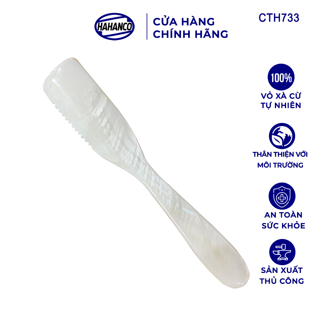 Dao cắt bánh kem - Phết bơ bằng vỏ xà cừ trắng - decor/ trang trí - CTH733