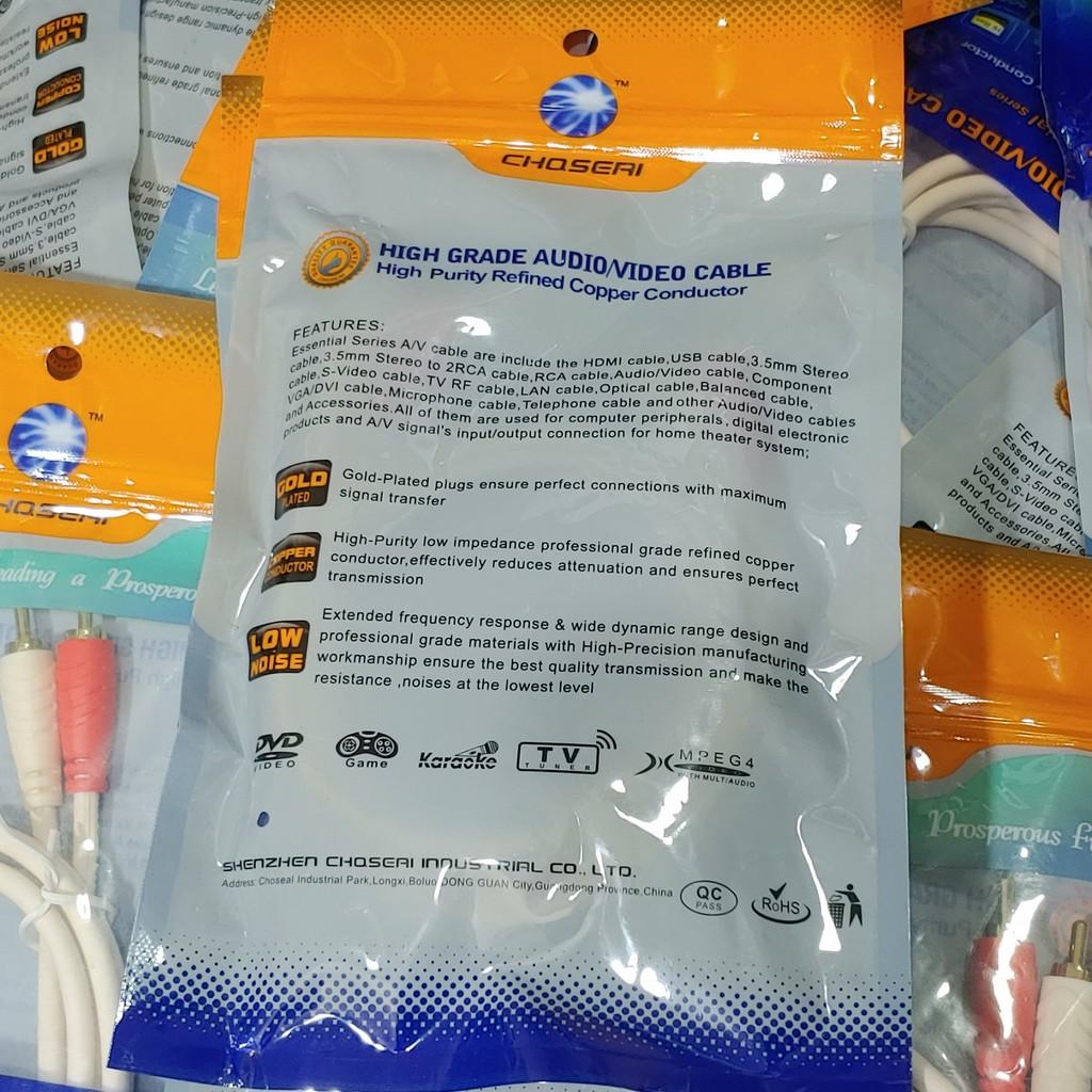 Dây tín hiệu AV Choseal 4 đầu 0.8m Hàng Chính Hãng