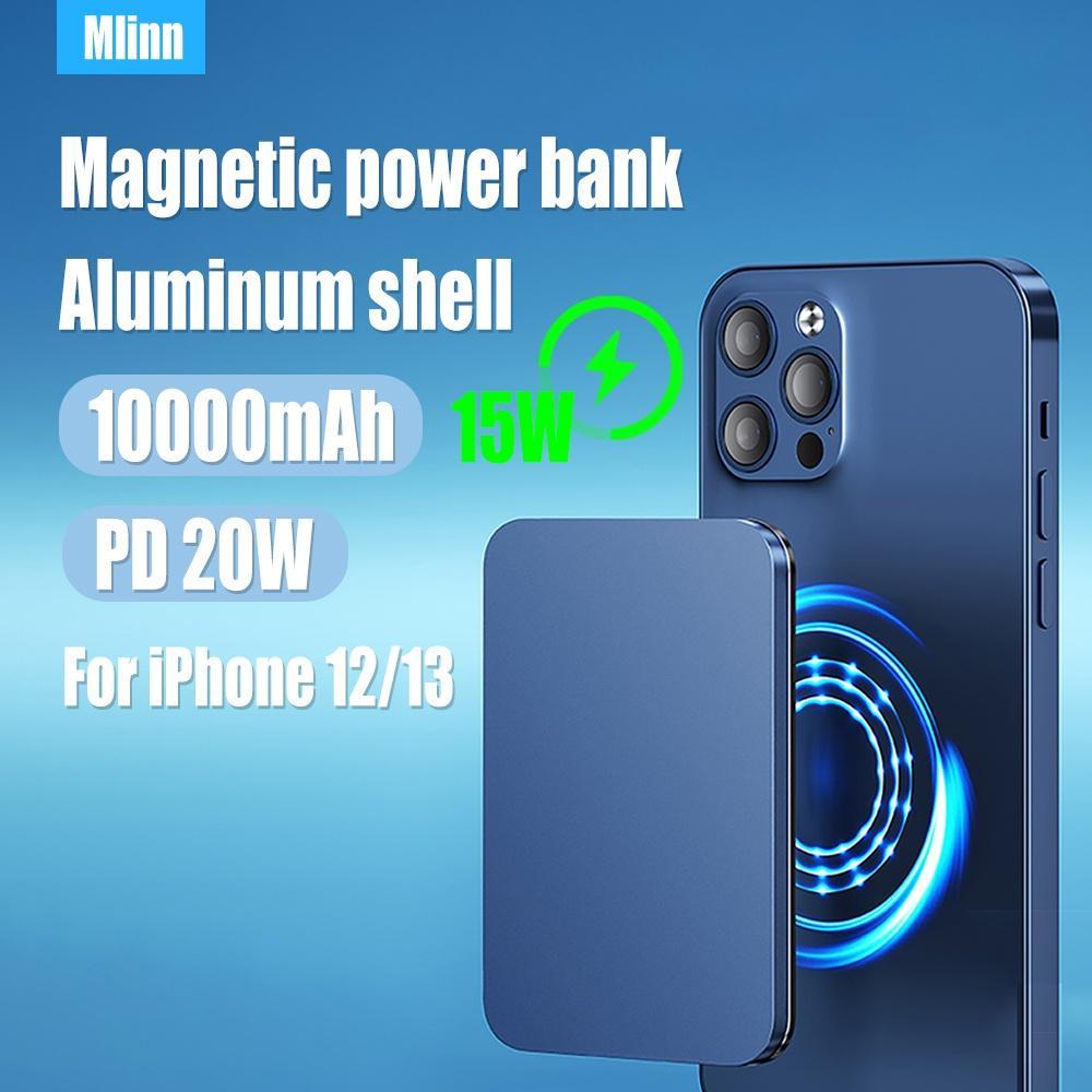 Pin sạc dự phòng không dây 10000mAh USB-C 20W bằng hợp kim nhôm thích hợp cho iPhone 12 13 Pro