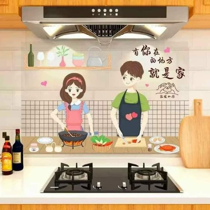 Giấy Dán Tường Bếp Cách Nhiệt Chống Dầu Mỡ, Chịu Nhiệt - Decal Dán Bếp 3D Họa Tiết GIAO HÌNH NGẪU NHIÊN