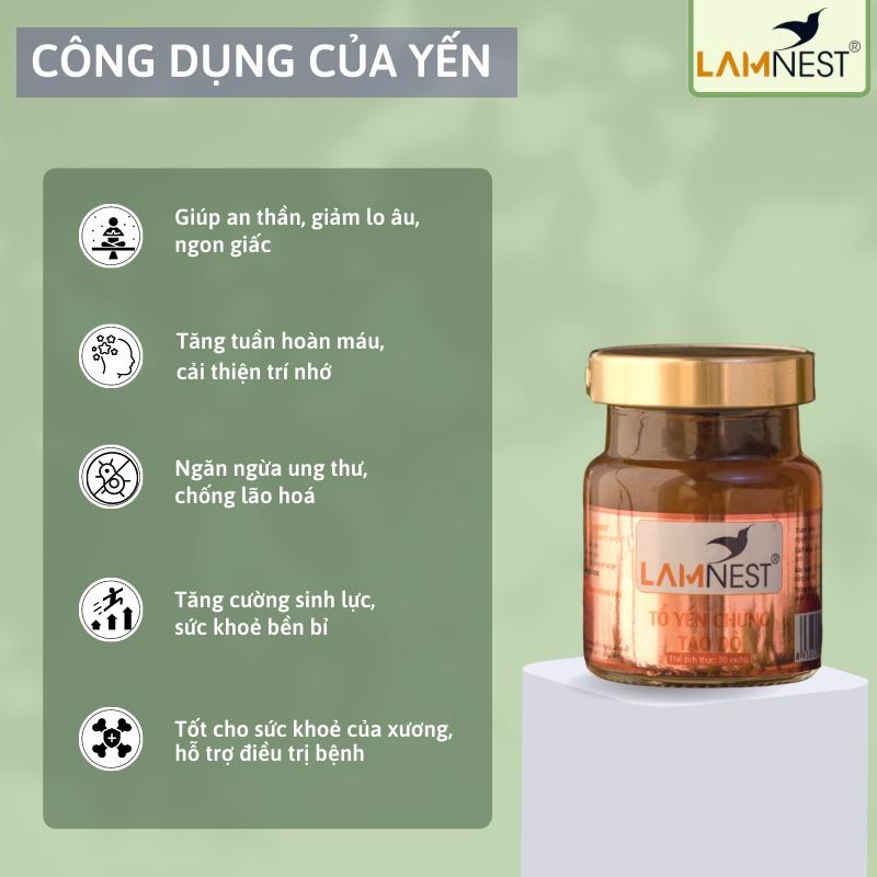 Yến Sào Chưng Sẵn Táo Đỏ LamNest tươi nguyên chất 30% yến 70ml bồi bổ sức khỏe - yensaocaocaplamnest