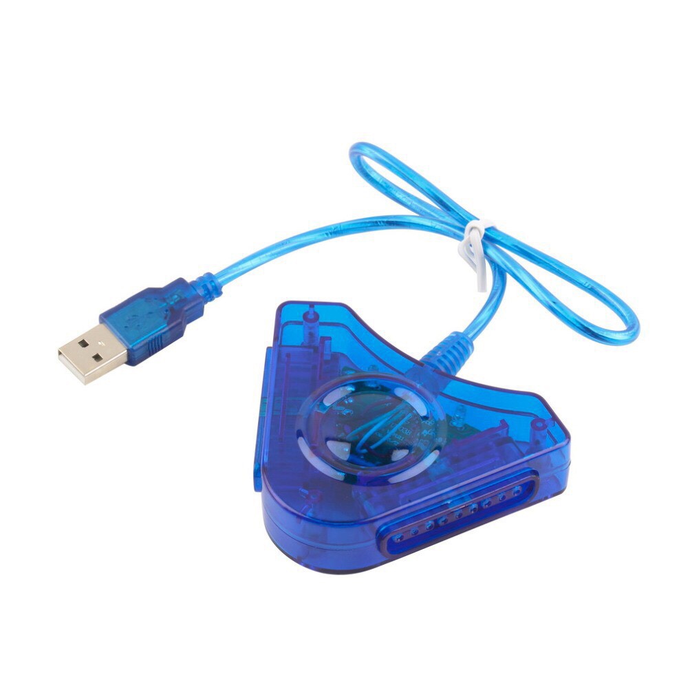 Tay cầm PS2 đen có rung PlayStation PC - Cáp chuyển cổng PS2 sang USB cho PC máy tính bàn laptop - chuyên đá pes - game hành động - miếng lót chuột