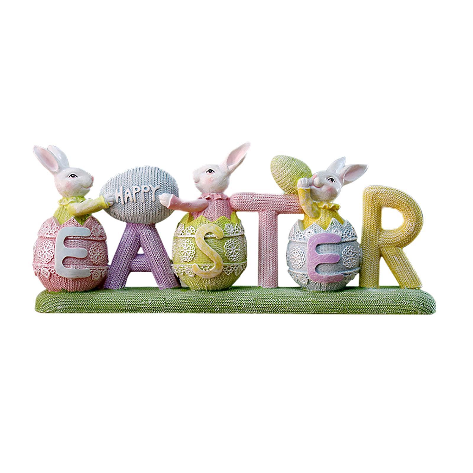 Easter Bunny Decor Bunny Statue for Tabletop Home Ornaments