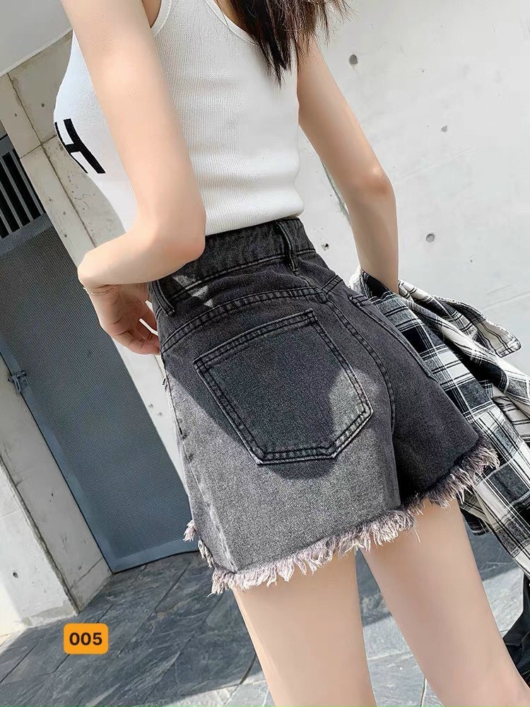 Quần short nữ chất jean cotton lưng cao M02 Julido, thời trangg trẻ trung một màu họa tiết trơn co dãn nhẹ có 3 kích thước
