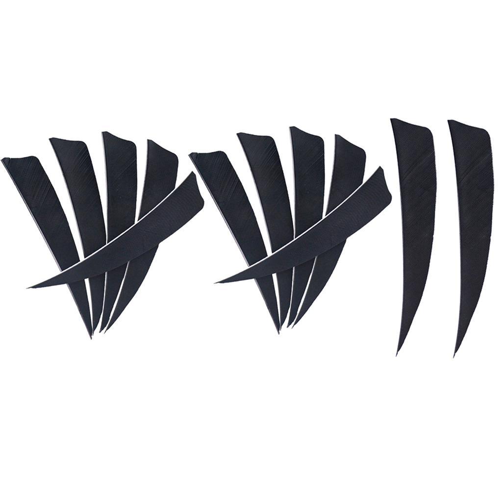 12Pcs Shield Shape Turkey Feather Arrow Archery Hunting Fletching For DIY Vanes