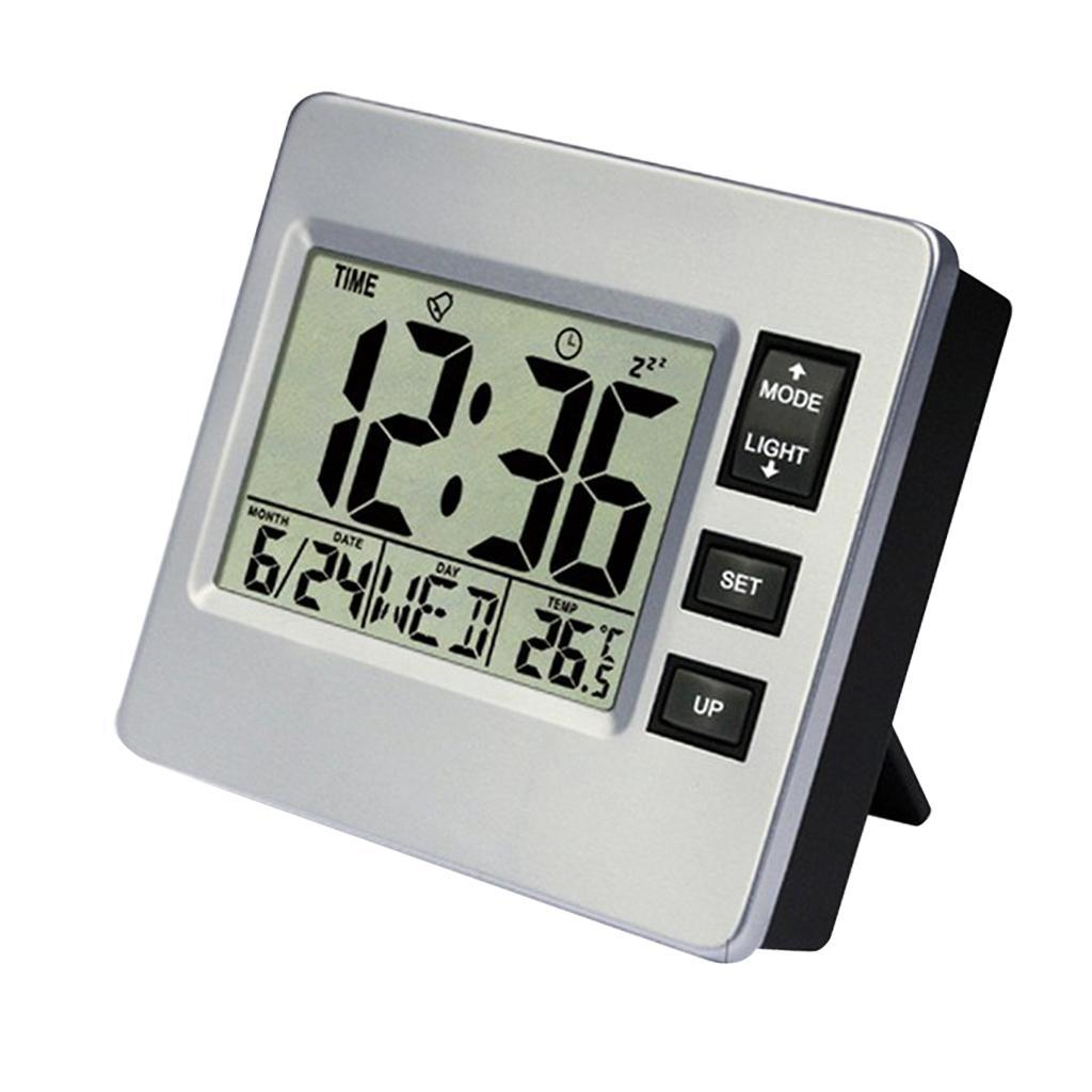 Digital Alarm Clock LCD Wall Mount&Desk Display Calender Clock for Office