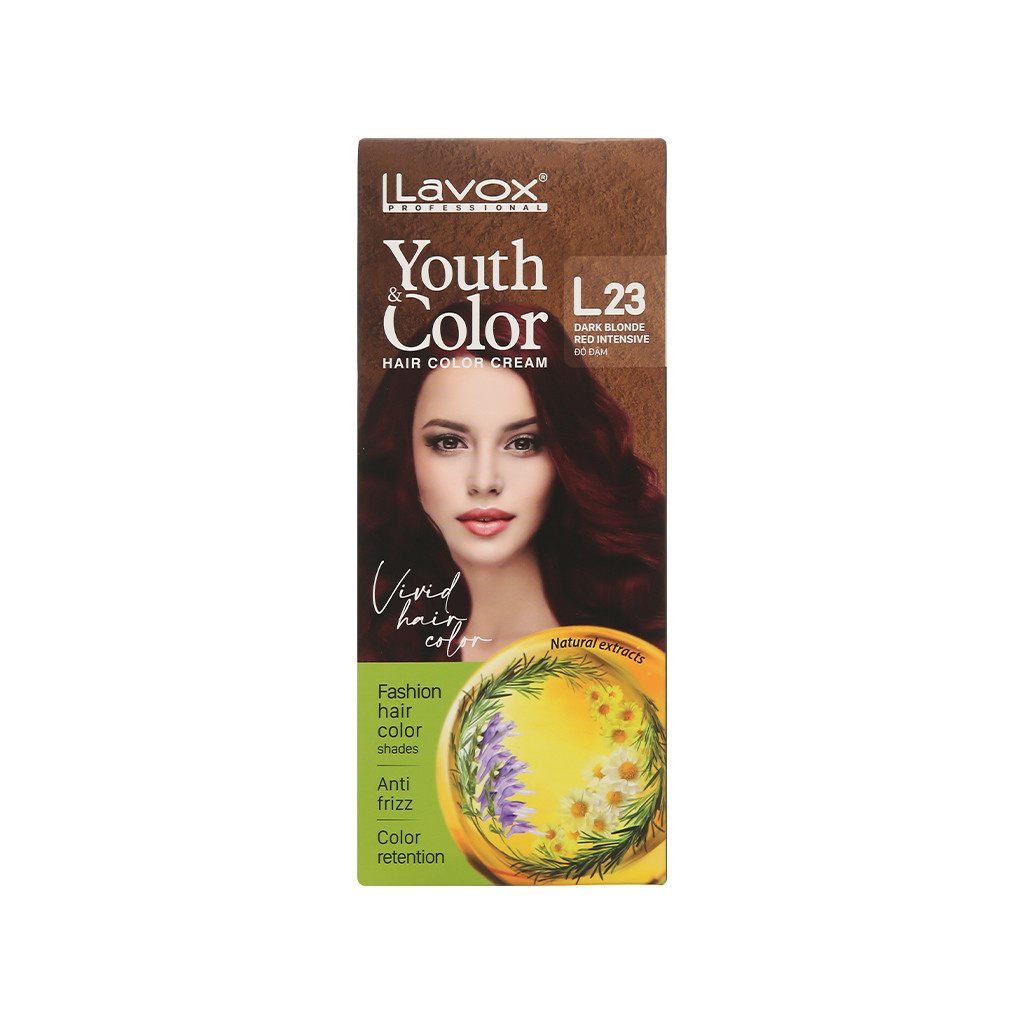 Kem nhuộm màu tóc cao cấp Lavox Youth&Color L23 ( Đỏ đậm)